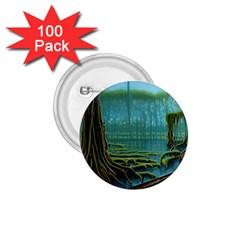 Boat Canoe Swamp Bayou Roots Moss Log Nature Scene Landscape Water Lake Setting Abandoned Rowboat Fi 1 75  Buttons (100 Pack) 