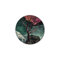 Night Sky Nature Tree Night Landscape Forest Galaxy Fantasy Dark Sky Planet Golf Ball Marker (4 Pack)