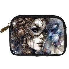 Woman In Space Digital Camera Leather Case by CKArtCreations