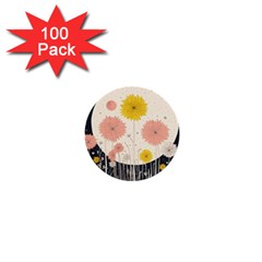 Space Flowers Universe Galaxy 1  Mini Buttons (100 Pack) 