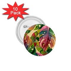 Monstera Colorful Leaves Foliage 1 75  Buttons (10 Pack) by Maspions