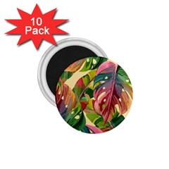 Monstera Colorful Leaves Foliage 1 75  Magnets (10 Pack)  by Maspions