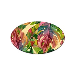 Monstera Colorful Leaves Foliage Sticker (oval) by Maspions