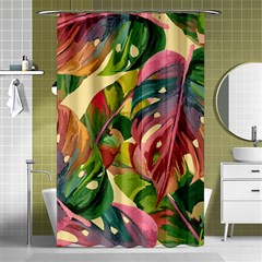 Monstera Colorful Leaves Foliage Shower Curtain 48  X 72  (small)  by Maspions