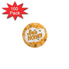 Bee Honey Honeycomb Hexagon 1  Mini Magnets (100 Pack) 