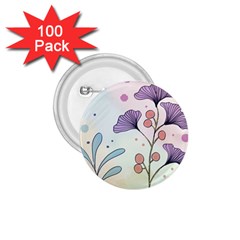 Flower Paint Flora Nature Plant 1 75  Buttons (100 Pack) 