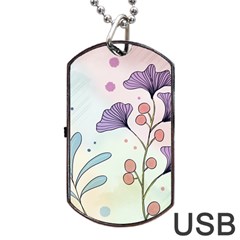 Flower Paint Flora Nature Plant Dog Tag Usb Flash (two Sides)