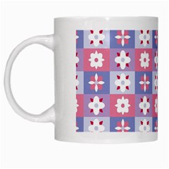 Flower Art Pattern Geometric White Mug by Maspions