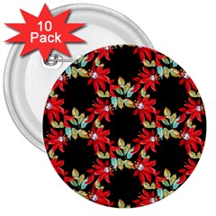 Floral Geometry 3  Buttons (10 Pack)  by Sparkle