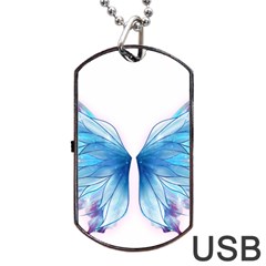 Butterfly-drawing-art-fairytale  Dog Tag Usb Flash (two Sides) by saad11