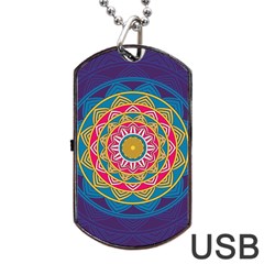 Abstract Digital Artwork Dog Tag Usb Flash (two Sides)