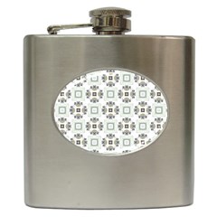 Background Pattern Retro Vintage Hip Flask (6 Oz)