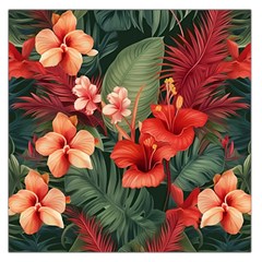 Tropical Flower Bloom Square Satin Scarf (36  X 36 )