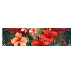 Tropical Flower Bloom Oblong Satin Scarf (16  X 60 ) by Maspions