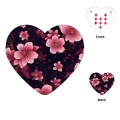 Flower Sakura Bloom Playing Cards Single Design (heart)