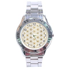 Gold Flower Of Life Sacred Geometry Stainless Steel Analogue Watch by Maspions