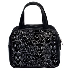 Old Man Monster Motif Black And White Creepy Pattern Classic Handbag (two Sides) by dflcprintsclothing