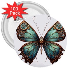 Mechanical Butterfly 3  Buttons (100 Pack)  by CKArtCreations