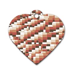 Chromaticmosaic Print Pattern Dog Tag Heart (two Sides)