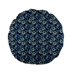 Blue Flowers 001 Standard 15  Premium Flano Round Cushions