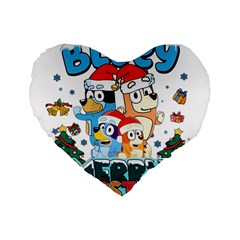 Bluey Birthday Standard 16  Premium Heart Shape Cushions by avitendut