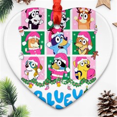 Bluey Christmas Ornament (heart) by avitendut