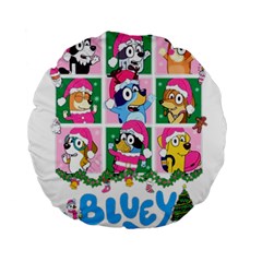 Bluey Christmas Standard 15  Premium Round Cushions by avitendut