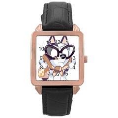 Bluey Rainbow Rose Gold Leather Watch  by avitendut