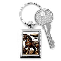 Steampunk Horse Punch 1 Key Chain (rectangle) by CKArtCreations