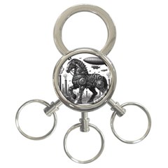 Steampunk Horse  3-ring Key Chain by CKArtCreations