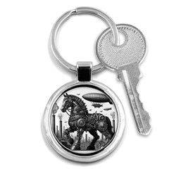 Steampunk Horse  Key Chain (round) by CKArtCreations