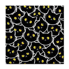 Cat Pattern Pet Drawing Eyes Tile Coaster by Maspions