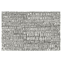 Kiss Me Before World War 3 Typographic Motif Pattern Banner And Sign 6  X 4  by dflcprintsclothing