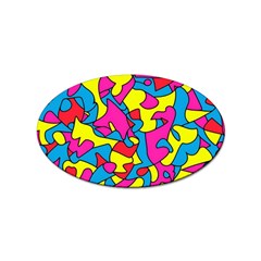 Colorful-graffiti-pattern-blue-background Sticker Oval (100 Pack) by designsbymallika