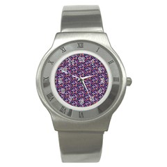 Trippy Cool Pattern Stainless Steel Watch by designsbymallika