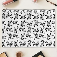 Erotic Pants Motif Black And White Graphic Pattern Black Backgrond Cosmetic Bag (xxxl)