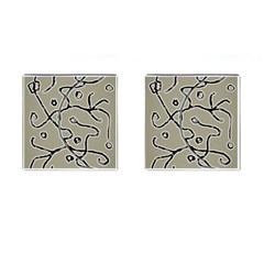 Sketchy Abstract Artistic Print Design Cufflinks (square)