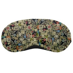 Sticker Collage Motif Pattern Black Backgrond Sleep Mask by dflcprintsclothing