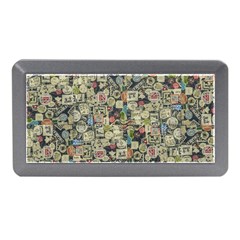 Sticker Collage Motif Pattern Black Backgrond Memory Card Reader (mini)