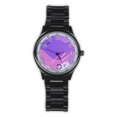 Colorful Labstract Wallpaper Theme Stainless Steel Round Watch