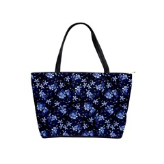 Stylized Floral Intricate Pattern Design Black Backgrond Classic Shoulder Handbag by dflcprintsclothing