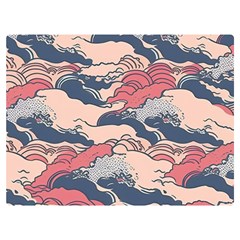 Waves Ocean Sea Water Pattern Rough Seas Digital Art Nature Nautical Premium Plush Fleece Blanket (extra Small)