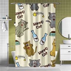 Happy Cats Pattern Background Shower Curtain 48  X 72  (small)  by Grandong