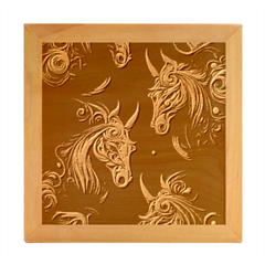 Pattern With Horses Wood Photo Frame Cube by 2607694a