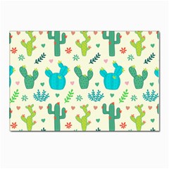 Cactus Succulents Floral Seamless Pattern Postcard 4 x 6  (pkg Of 10)