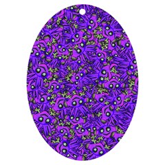 Ugly Funny Monster Bird Illustration Motif Random Pattern Bk Uv Print Acrylic Ornament Oval by dflcprintsclothing