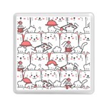 Cute Cat Chef Cooking Seamless Pattern Cartoon Memory Card Reader (Square) Front