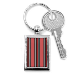 Dunkelrot4 Rosa Grau Streifen Dunkelrot3 Key Chain (rectangle) by 2607694c