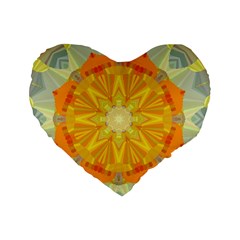 Sunshine Sunny Sun Abstract Yellow Standard 16  Premium Heart Shape Cushions by Ravend