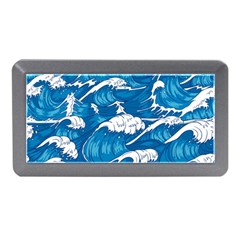 Storm Waves Seamless Pattern Raging Ocean Water Sea Wave Vintage Japanese Storms Print Illustration Memory Card Reader (mini) by Ket1n9